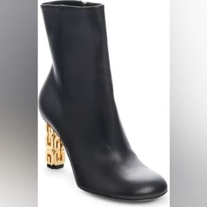 Givenchy Black Ankle Boots with Gold Heel